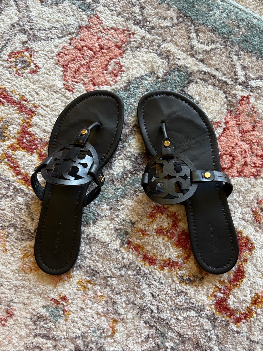 Tory Burch Black Women's Leather Flip flops size 9.5